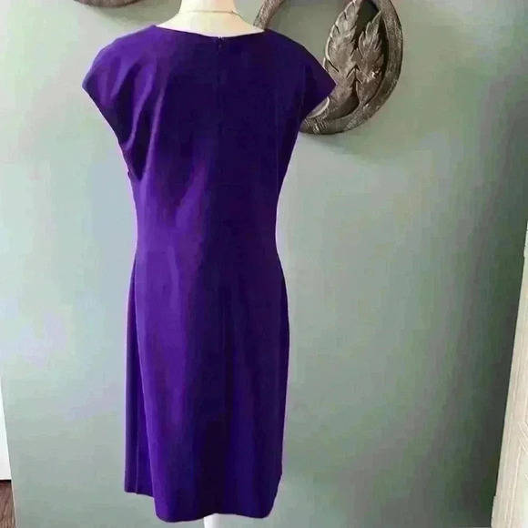 Vibrant purple Escada cap sleeve sheath knit dress size 42(US size 12) - Picture 4 of 7